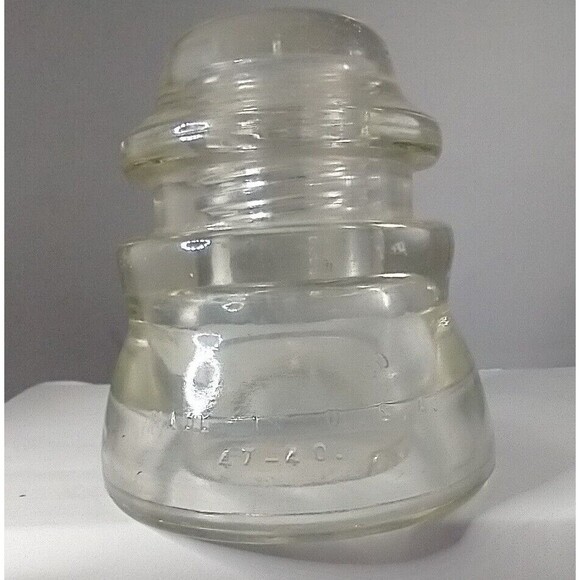 Vintage Hemingray #45 Made in USA 47-40 Clear Glass Insulator -read description - Picture 2 of 8